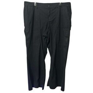 American Eagle Y2K Pants Curvy Low-Rise Baggy Flare Stretch Size 20 Black Wide